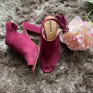 Kappy Suede Peep Toe Booty